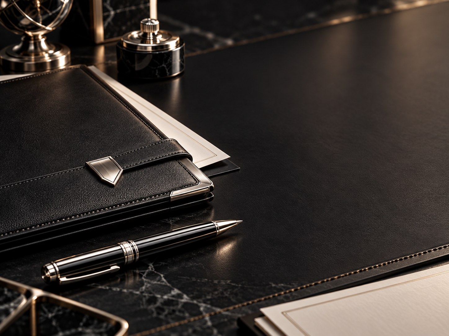 Dossier et stylo haut de gamme